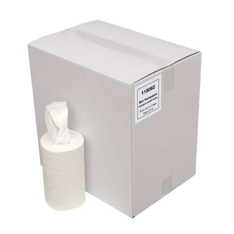 Rouleau mini sans mandrin, 2 plis - blanc