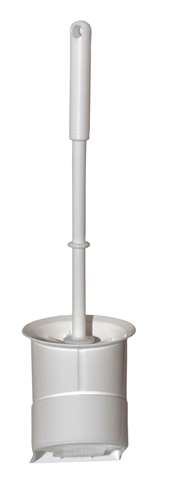 Toiletborstel & houder, kunststof - wit (wandmodel)