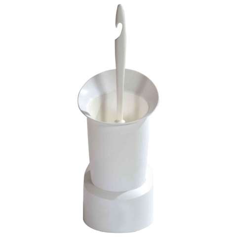 Toiletborstel & houder, kunststof - wit (wandmodel)