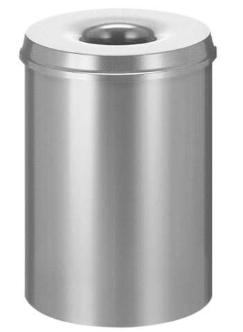 Poubelle anti-feu, Ø335xH470mm - 30l - argent