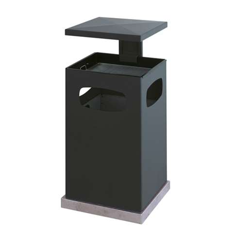 Poub.-cendrier avec toit, 50x50x95,5cm - métal - anthracite