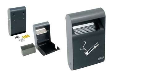 Cendrier mural, 255x152x64mm (jusqu'à 150 mégots) - métal