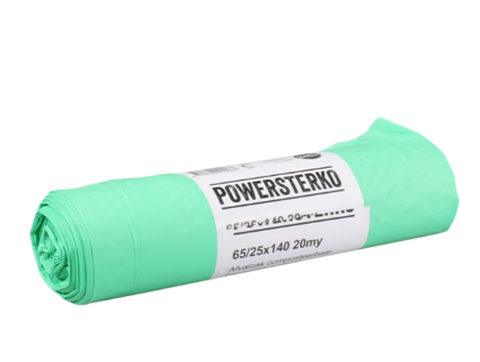 Sacs poubelle, 90x140cm - 20µ - compostables - verts