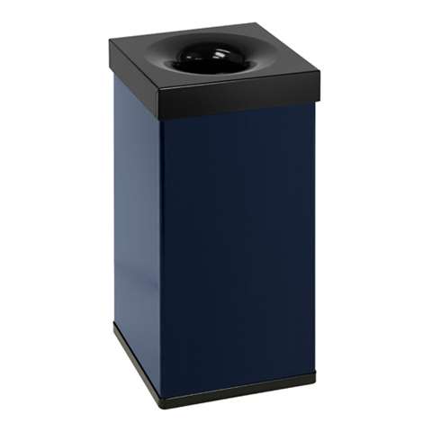 Poubelle anti-feu Carro Flame, 300x300x600mm - 55L - bleu/noir