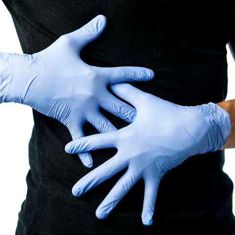 Handschoenen, nitril - ongepoederd - blauw - L