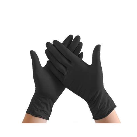 Handschoenen, nitril - ongepoederd - zwart - L