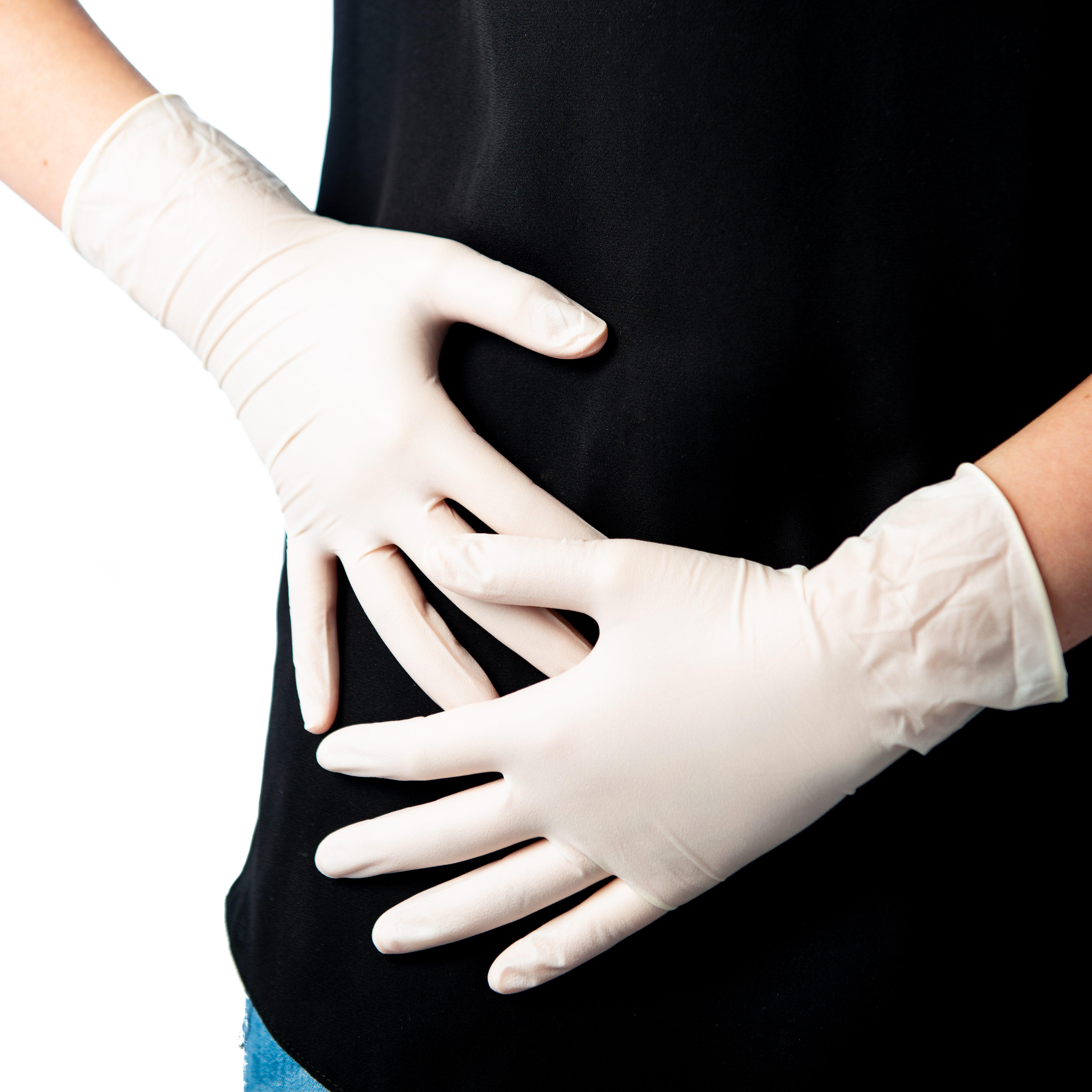 Handschoenen, nitril - ongepoederd - wit - XS