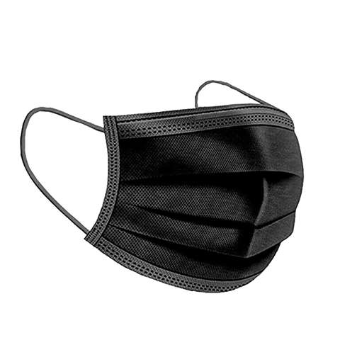 Masque chirurgical, 3 plis - noir - Type IIR