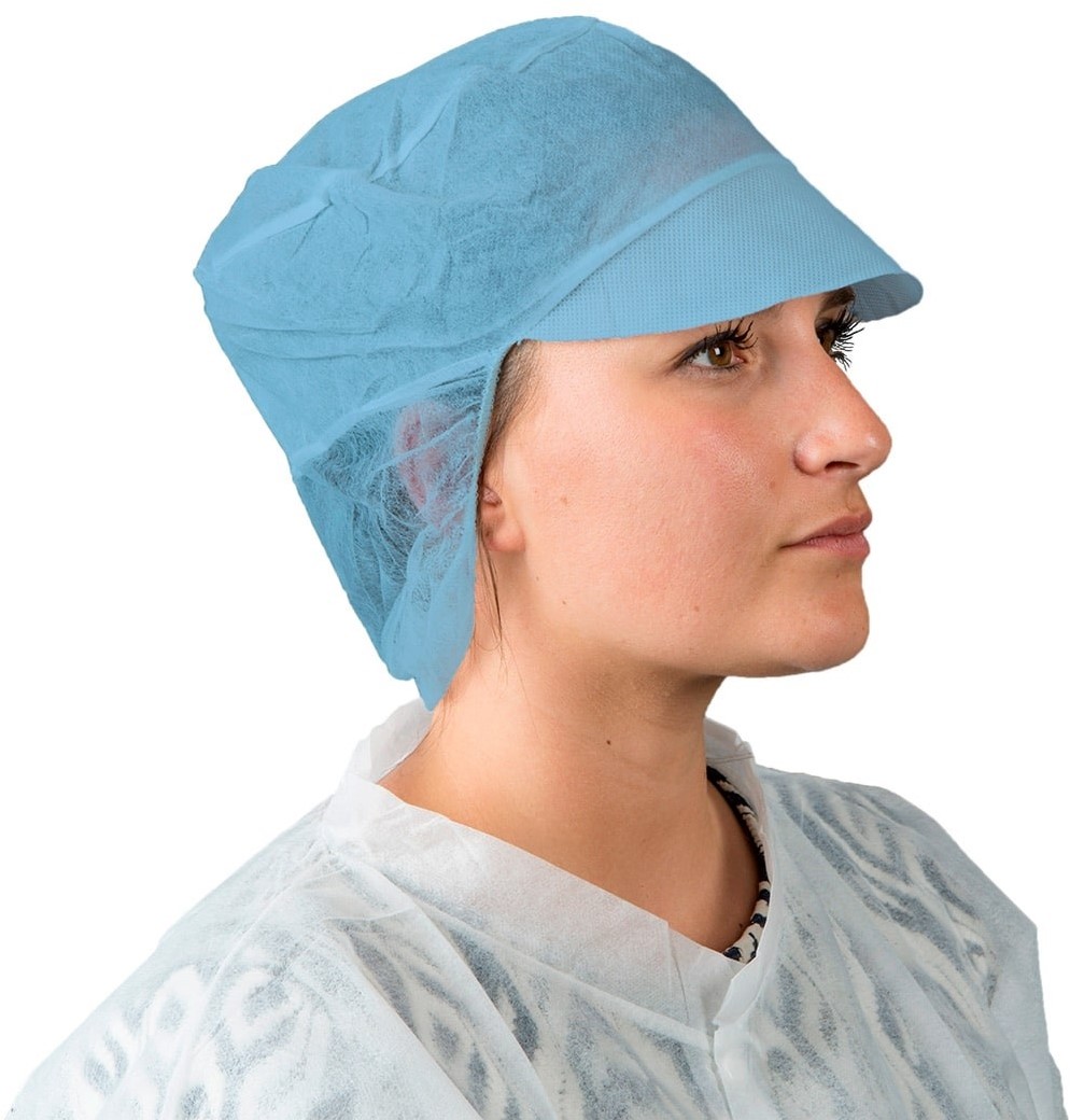 Casquette avec résillé, non tissée - bleue