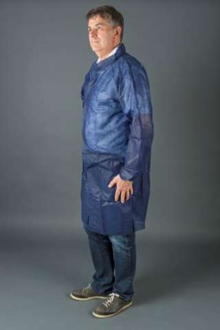 Blouse visiteur à velcro, non-tissée - bleue - XXL