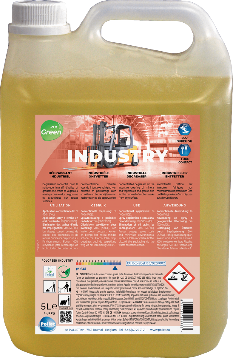 PolGreen Industry, nettoyant dégraissant écologique (conc.)