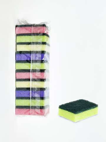Éponge à récurer avec abrasif verte (4 couleurs)