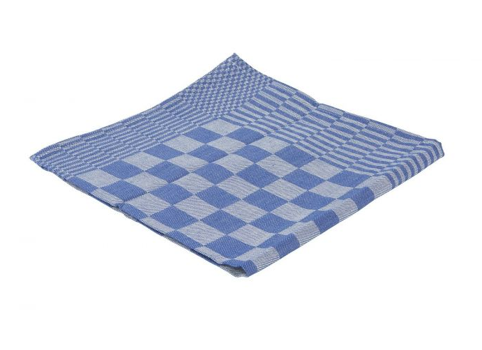 Keukenhanddoek, 65x65cm - 100% katoen - blauw/wit
