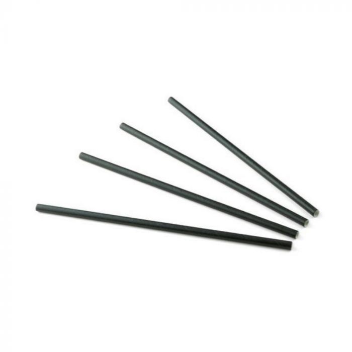 Cocktailrietjes, Ø7x150mm - papier - zwart