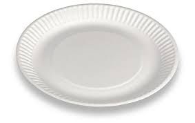 Bord, Ø15cm - karton - wit