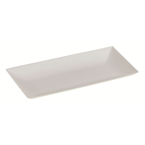 Bord, 18x9cm - suikerriet - wit