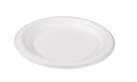 Bord, Ø18cm - suikerriet - wit