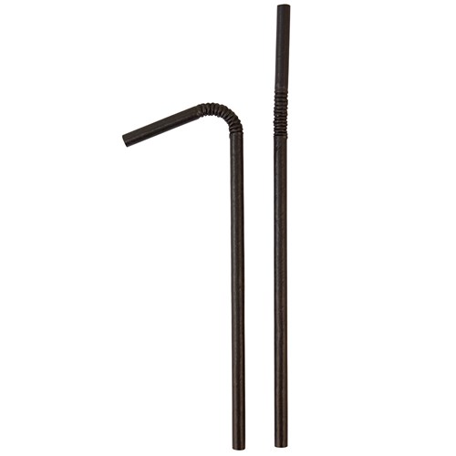 Rietjes buigzaam, Ø5,8x220mm - papier - zwart