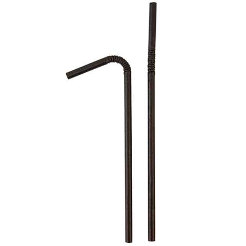 Pailles flexibles, Ø5,8x220mm - papier - noires