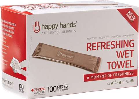 Happy Hands, serviette rafraichissante