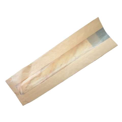 Sacs sandwich + fenêtre en cellulose, 120+80x430mm - naturel