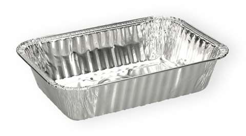 Barquette alu, 800ml -210x138x48mm - bord roulé