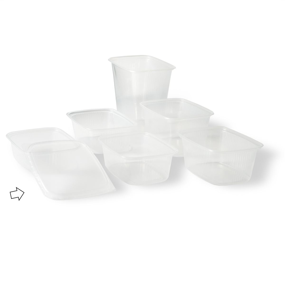 Deksel voor bakje rechthoekig 108R, PP - transp.