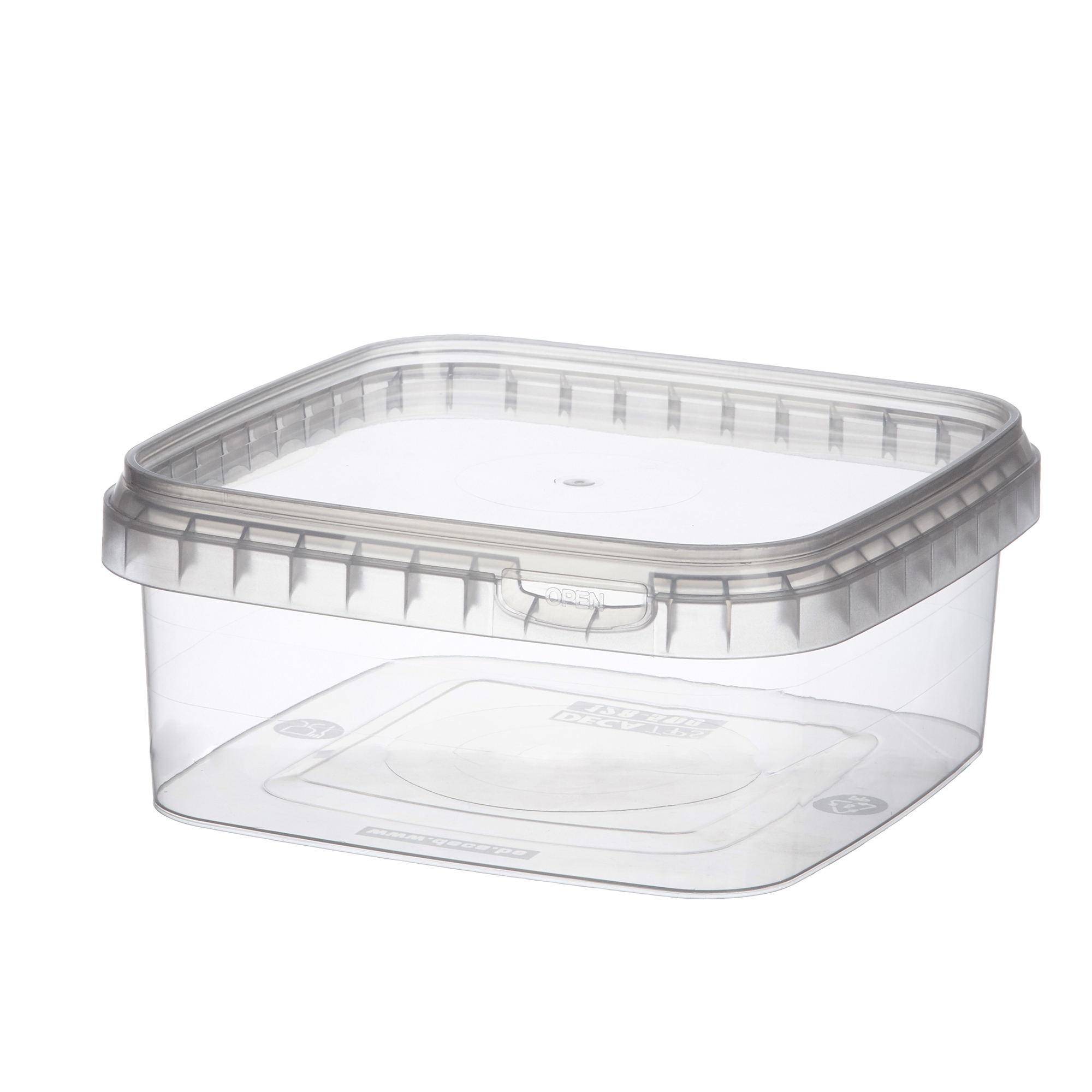 Pot met zegelsluiting &amp; deksel, 550ml - 128x128x55mm - PP