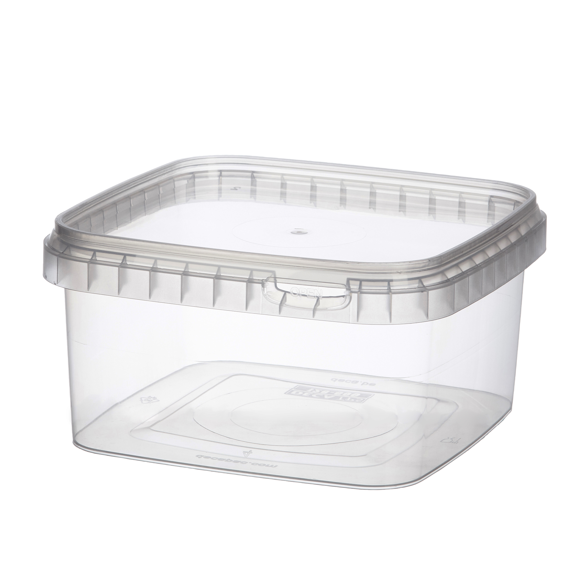 Pot met zegelsluiting &amp; deksel, 600ml - 128x128x65mm - PP