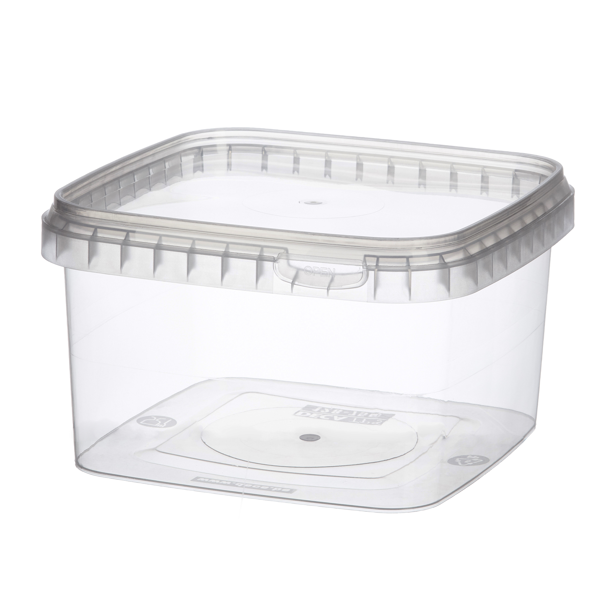 Pot met zegelsluiting &amp; deksel, 750ml - 128x128x75mm - PP