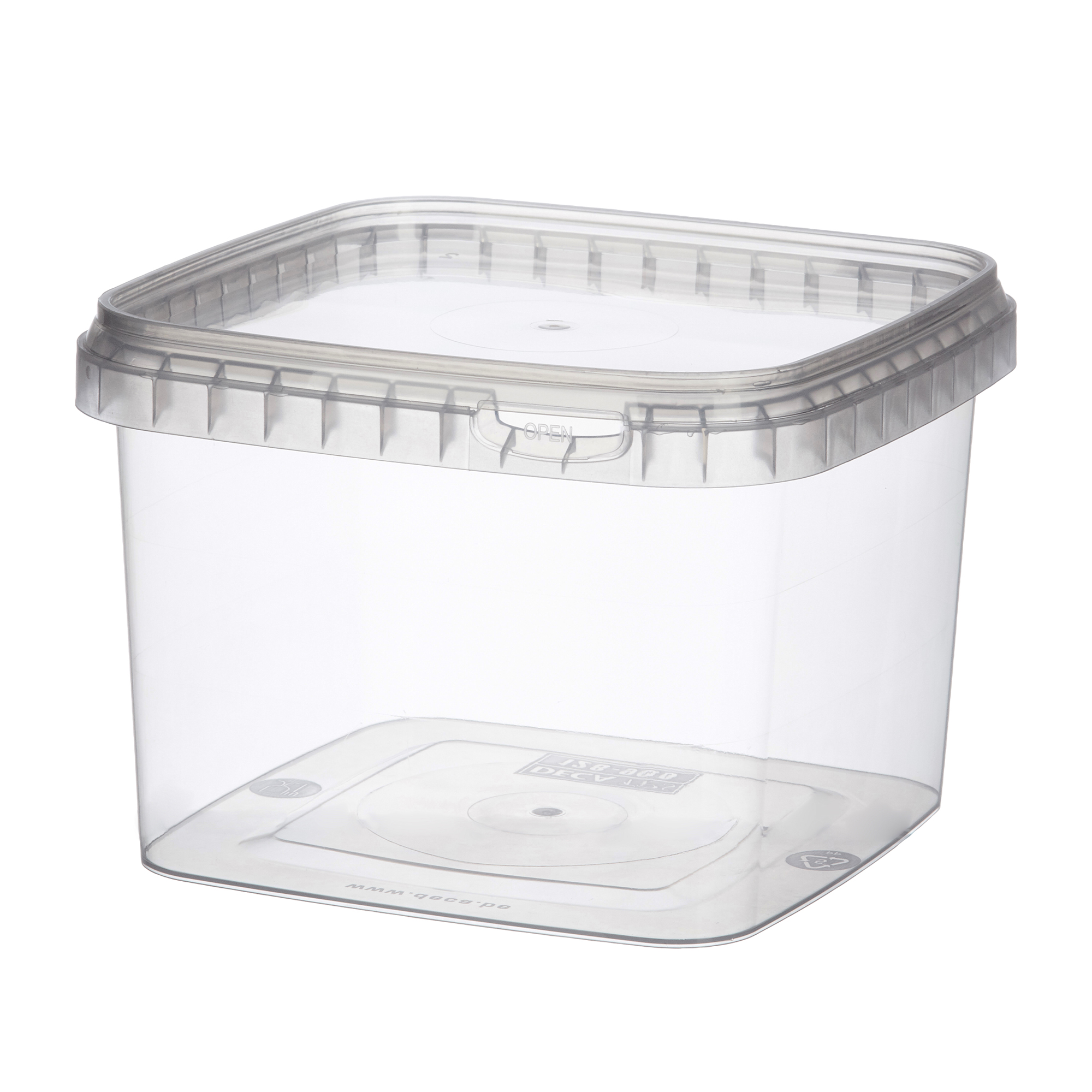 Pot met zegelsluiting &amp; deksel, 900ml - 128x128x90mm - PP