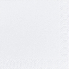 Serviettes, 24x24cm - 2 plis - 1/4 - blanches