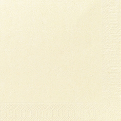 Serviettes, 33x33cm - 2 plis - 1/4 - crème