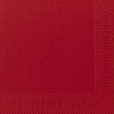 Serviettes, 33x33cm - 2 plis - 1/4 - rouges