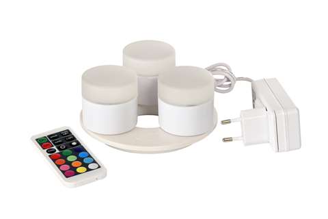 Mini Led-set herlaadbaar, 48xØ50mm - multicolor