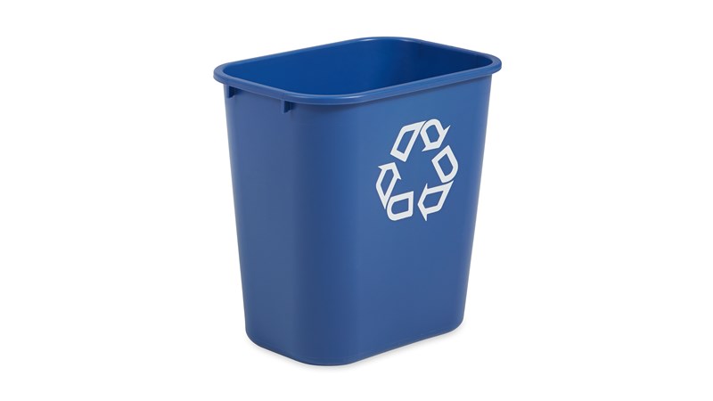 Afvalbak met recyclageteken, 26,6l - blauw