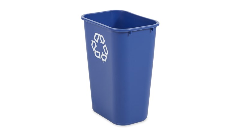 Afvalbak met recyclageteken, 39l - blauw