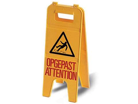 Panneau d'avertissement : Attention glissant