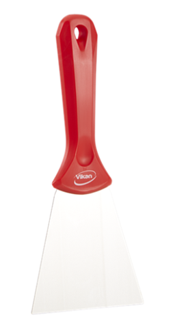 Vikan, grattoir à main - inox - 10cm - rouge