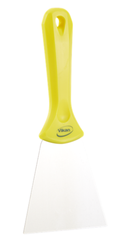 Vikan, grattoir à main - inox - 10cm - jaune