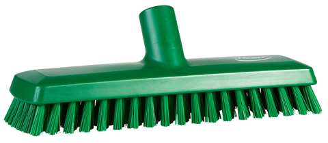 Vikan, brosse à récurer+passage d'eau - fibres dures - 27cm