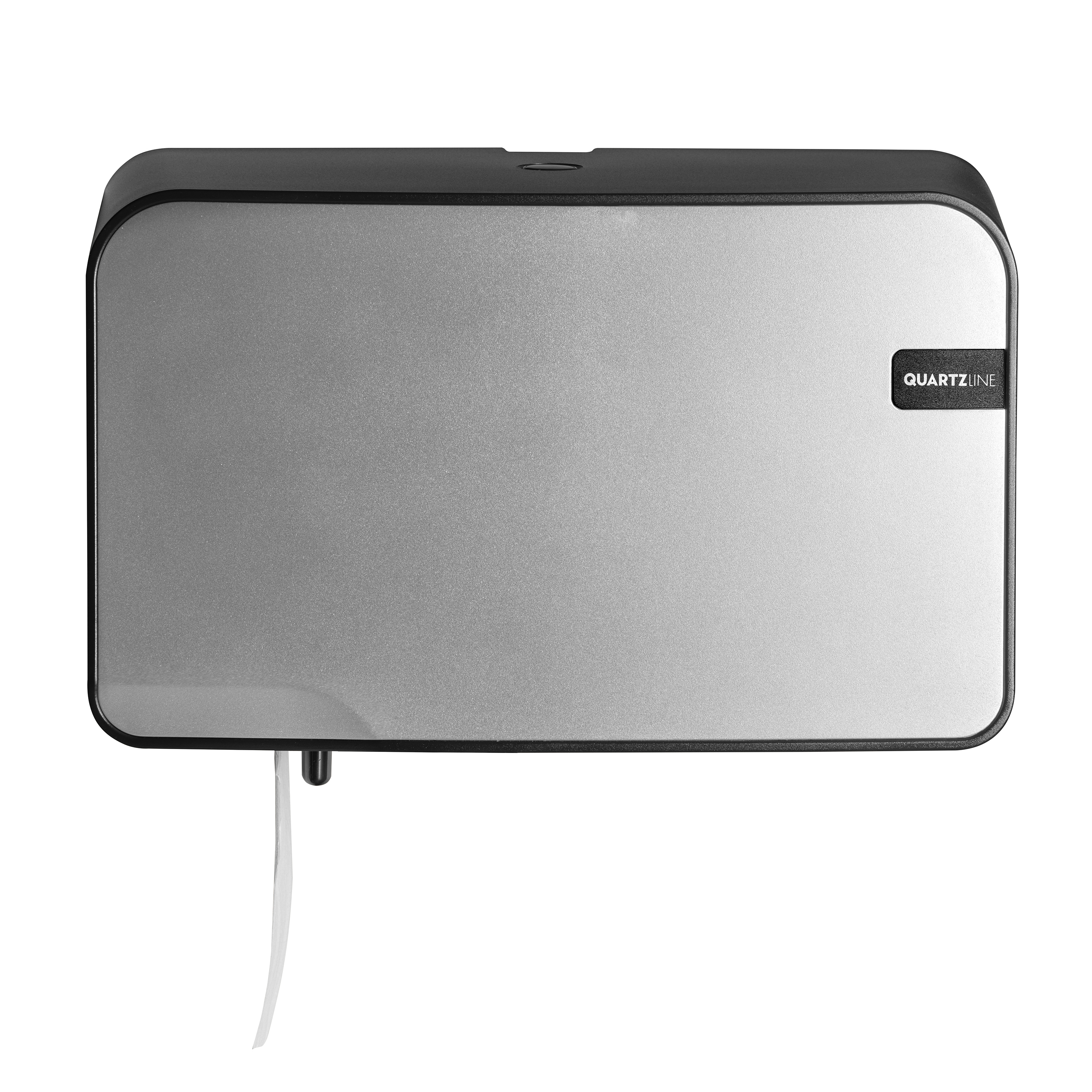 Quartz Silver, toiletroldispenser compact - duo