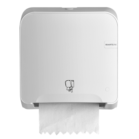 Quartz White, distributeur de rouleaux de serviettes Mini Matic No Touch