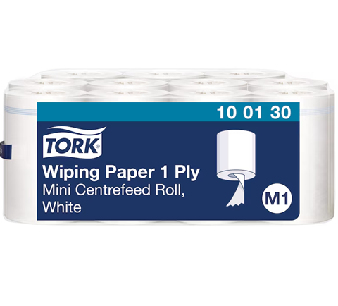 Tork Wiping Paper Centerfeed Roll, 1 pli - blanc