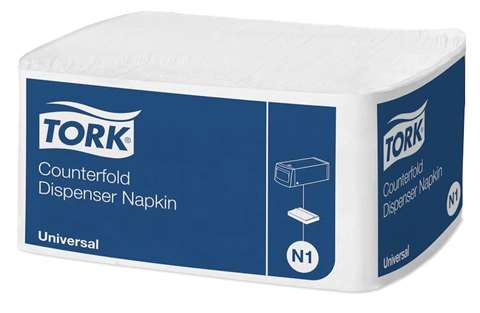 Tork Counterfold Dispenser Napkin, 1-laags - wit