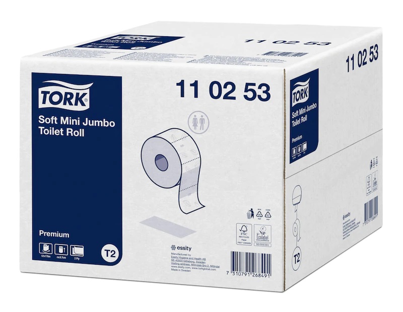 Tork toiletpapier Soft mini jumbo, 2-laags - wit (T2)