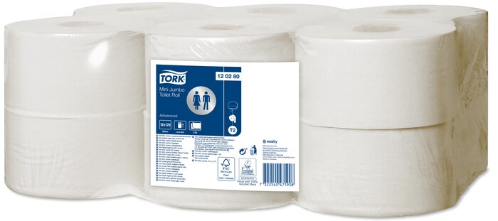 Tork toiletpapier Advanced mini jumbo, 2-laags - wit (T2)