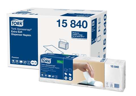 Tork Xpressnap Extra Soft Dispenser Napkin, 2-laags - wit