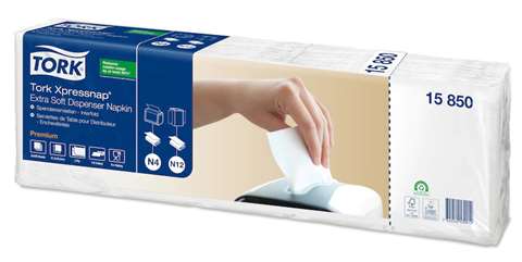 Tork Xpressnap Extra Soft Dispenser Napkin, 2-laags - wit