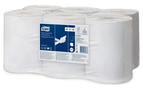 Tork Hand Towel Roll for Elect. Dispenser, 2 plis - blanc